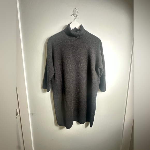 Pomander Place Vivianne Black  Sweater Turtleneck Dress Size Medium - Picture 9 of 17